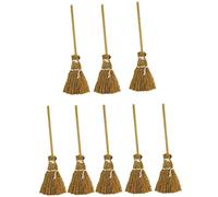 SunaOmni Mini escoba de imitación de paja, manualidades, decoración de Halloween, fiesta de brujas, 8 unidades, paja, manualidades, decoración, Halloween, fiesta, accesorios, brujas, 8 unidades