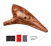 SunaOmni Ocarina de 12 Agujeros, ergonómica, de Resina ABS con veta de Madera, con Instrucciones, Ligera, Resistente a Golpes, portátil, para Principiantes, niños y Profesionales. Flauta.