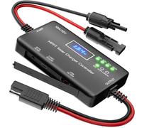 SUNAPEX Controlador de carga solar MPPT de 10 A, 12 V, regulador de panel solar con pantalla LED y LCD, viene con puertos de salida tipo C y USB, compatible con batería de gel, AGM, LiFePO4