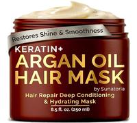 SUNATORIA Mascarilla capilar de aceite marroquí de argán + tratamiento capilar con queratina, acondicionador para cabello seco, dañado, encrespado y puntas abiertas, tratamiento y reparación del