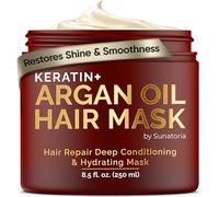 SUNATORIA Mascarilla capilar de aceite marroquí de argán + tratamiento capilar con queratina, acondicionador para cabello seco, dañado, encrespado y puntas abiertas, tratamiento y reparación del