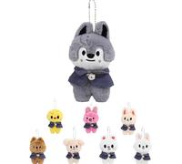SunAurora Muñeco de peluche Stray Kids 12cm, Stray Kids SKZ ATE SKZoo Llavero y Colgante de Mochila, Regalo de Cumpleaños para Niños y Fans (Wolf Chan)