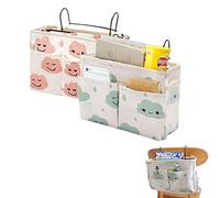 Sunbbingsp Organizador de Cabecera Cama, 2 Pcs Bolsillo Cama Organizador, Cama Colgante Bolso de Bolsillo, Bedside Caddy para Libro, Revistas, iPad, Teléfono Móvil, Mando a Distancia