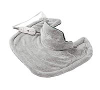 Sunbeam Almohadilla calefactora para alivio del dolor de cuello y hombros con apagado automático y opción de calentamiento húmedo, 22 x 19 pulgadas, gris