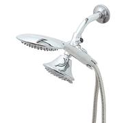 Sunbeam Pure Paradise - Masajeador de ducha de mano y fijo de 9,5 cm, con manguera de 5 pies, color cromado