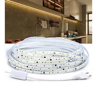 SUNBEYOND luces led habitacion 3 metros,tira led 220v 120leds/m IP65 exterior Impermeable,Blanco Cálido 3200K 3m,decoración del hogar Iluminación,cocina,jardín,tv,tiras de LED Lights con interruptor