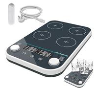 SUNBGRPYE Agitador MagnéTico De 4 Posiciones, Agitador con Pantalla Digital De Laboratorio, Capacidad De 4 * 1000ml, Funcionamiento SincróNico/AsincróNico, RegulacióN De Velocidad + TemporizacióN