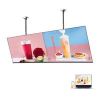SUNBGRPYE MáQuina Publicitaria Colgante, Pantalla De SeñAlizacióN Digital De 32 A 55″, Compatible con Pantalla Dividida + WiFi + Interruptor De Temporizador, Restaurante/CafeteríA/LecheríA,2PCS-50in
