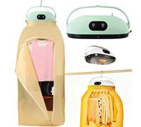 SUNBGRPYE Secadora De Viaje Portátil, Pequeña Y Plegable, Temporizador De 30 A 180 Minutos, Capacidad De 10kg, con Bolsa De Secado, Calefacción por Circulación De 360°, para El Hogar, Viajes Green