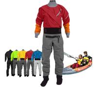 SUNBGRPYE Traje Seco para Kayak, Impermeable con Cremallera Completa, Tejido Transpirable E Impermeable De 3 Capas, Cintura Y Calzado Ajustables, para PiragüIsmo, Pesca, Rafting Y Vela. Red-M