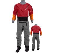 SUNBGRPYE Traje Seco para Kayak, Impermeable con Cremallera Completa, Tejido Transpirable E Impermeable De 3 Capas, Cintura Y Calzado Ajustables, para PiragüIsmo, Pesca, Rafting Y Vela.,Red-M