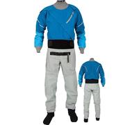 SUNBGRPYE Traje Seco para Kayak, Impermeable con Cremallera Completa, Tejido Transpirable E Impermeable De 3 Capas, Cintura Y Calzado Ajustables, para PiragüIsmo, Pesca, Rafting Y Vela.,Blue-L