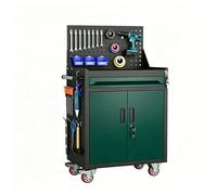 sunbiaouk Carro de Herramientas con Cajones y Ruedas | Carro Auxiliar Metálico con Paneles Perforados Laterales | Carro de Almacenamiento para Garaje, Taller y Reparaciones(Green)