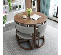 sunbiaouk Juego De Mesa De Comedor Redonda para 4 Personas con Sillas, Juego De Sillas Tapizadas, Mesa Redonda De Recepción para Oficina, Familia, Negocios Y Ocio(Multi-Colored,C)