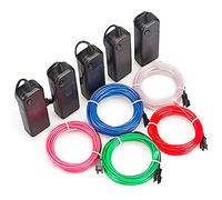 Sunboia EL Wire kit,5x3M Luz de Neón el Alambre con Controlador Box,DIY Resistente al Agua Tiras de LED Líneas de Cables Luminoso Exterior para Fiestas y Decoración de Halloween Navidad