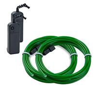 Sunboia Luz de Neón el Alambre (EL Wire) con Controlador Box,2x5M Resistente al Agua Tiras de EL LED Líneas de Cables Luminoso Exterior para fiesta de Navidad de bricolaje Halloween-verde