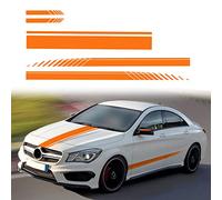 SUNBREATH 5 calcomanías de vinilo para capó de automóvil, espejo retrovisor modificado, estilo deportivo, diseño de rayas, accesorios de decoración, calcomanía para coches, color naranja