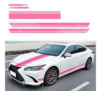 SUNBREATH 5 piezas de capó de coche espejo retrovisor modificado estilo deportivo a rayas etiqueta gráfica vinilo Racing Stripe decoración accesorios pegatinas para coches rosa