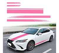 SUNBREATH 5 unids coche capó cuerpo espejo retrovisor modificado estilo deportivo raya etiqueta gráfica vinilo Racing raya etiqueta decoración accesorios etiqueta para coches rosa