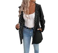 Suncadmious Chaleco con capucha y cremallera reversible con estampado de leopardo para mujer, moda primavera | Cortavientos con cremallera completa | Diseño reversible (Lunares,M)