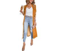 Suncadmious Chaqueta de Terciopelo para Mujer (Amarillo,XL)