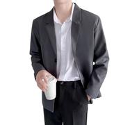 Suncadmious Chaqueta Informal de Oficina con Botones para Hombre Chaqueta Ligera de Corte Regular con un botón Chaqueta Deportiva Ajustada para Primavera y otoño (Gris Oscuro,XL)