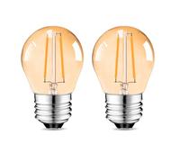 Suncan Bombillas Led E27, Bombilla E27 Blanco Cálido con 2W Mini Globo de repuesto para 15W Incandescente 2700 Kelvin, Lámpara E27 para Iluminación Led, No Regulable, Ámbar, Paquete de 2