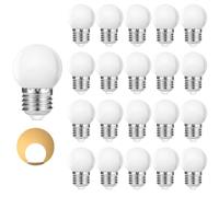Suncan LED E27 G45 bombillas de filamento de globo, bombillas LED blancas cálidas 2700K, 3W G45, Cubierta de plástico mate, lámpara LED para guirnaldas de luces, no regulable, 20 piezas