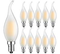 Suncan Pack de 10 Unidades E14 Edison LED 4W Filamento COB Vela 300LM Bombilla Retro Vintage Blanco Cálido 2700K 220V AC No Regulable