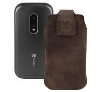 Suncase Funda de piel para Panasonic KX-TF600, color marrón envejecido