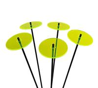 SunCatcher Decoración de Jardín Adornos Sol Discos Conjunto de 5 Medianas Brillantes Estacas de Jardín 50cm Altura al Jardineros Regalo, Colour:Fluorescent Green