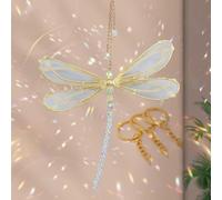 Suncatcher Fensterdeko Cristales SonnenfäNger FensterfäNger Fensterprisma Kristall Deko Rainbow Glas Cristales para colgar el sol SonnenfäNger Garten(Libélula),con 1 llavero