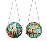 Suncatcher Window Decoration - Acrylic Suncatcher | 2D Animal Stained Glass Effect | 19cm Cat Puzzle Decoration | for Home Window Wall Living Room Bedroom Entryway Garden Backyard