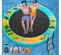 Sunchill Float Platform 240/300 cm Plataforma Flotante Hinchable para 2-5 Personas, Muelle Redondo con Red Reforzada Heavy Duty, Hamaca Acuática, Isla Flotante para Piscina, Playa y Mar