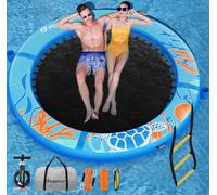 Sunchill Float Platform 240/300 cm Plataforma Flotante Hinchable para 2-5 Personas, Muelle Redondo con Red Reforzada Heavy Duty, Hamaca Acuática, Isla Flotante para Piscina, Playa y Mar