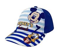 SUNCITY Gorro con visera, Disney, Mickey And Friends, Mickey And Mickey Mouse, Pluto y Paperino, gorro de verano para bebé, ajustable para niños, 50 cm, azul claro