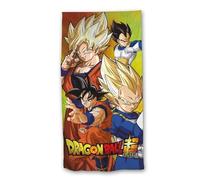 Suncity Toalla de Playa Compatible con Dragon Ball (70x140 cm) Microfibra - Toalla para Piscina Infantil de Goku y Vegeta Super Saiyan