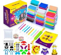 SUNCLAY Arcilla Polimerica Secado al Aire - 45 Colores Arcilla para Modelar con 80 Páginas Tutorial 9 Herramientas 5 Accesorios Plastilina para Niños de 3 4 5 6 7 8-12 Años