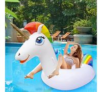 SUNCLAY Flotador Unicornio Hinchable,Flotador Unicornio Gigante para Adultos y Niños,Juguetes de Agua para Piscina Verano Playa Fiesta