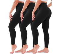 SUNCLOVE 3 Pares de Leggings para Mujer, Cintura Alta, Pantalones de Yoga, sin Perspectiva, Leggings Deportivos de Fitness, Regulares y XL, 01 Negro/Negro/Negro /, Medium