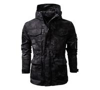 Suncolour Abrigo táctico de Camuflaje Masculino, Chaqueta con Capucha de Camuflaje para Hombres para la Caza del ejército al Aire Libre