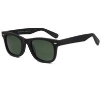 SunCristal Pequeño pequeño rostro hombres mujeres adolescente Clásico Remache Sin deslumbramiento acetato Moda moda Protección UV Mate Negro Gafas de sol