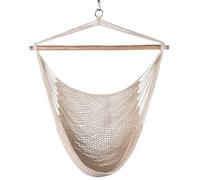 Sundale al Aire Libre para Colgar Caribbean Hamaca Silla, preencogida algodón Cuerda, 40 Pulgadas Barras transversales de Madera Asiento Ancho, MAX Peso 300 Libras, Natural