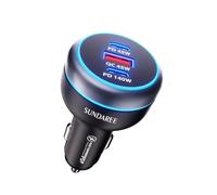 SUNDAREE 230W Cargador Coche USB C,C Puertos 12V~24V PD 140W QC Tipo C Carga Rapida Mechero Movil Enchufe Encendedor Adaptador para Samsung A55/Redmi Note 14/Poco X6/iPhone 16/iPad/Macbook