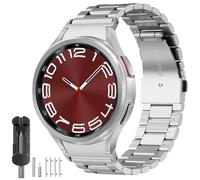 SUNDAREE Compatible con Correa Samsung Watch 7 6 5 4 44MM 40MM/6 4 Classic 47MM 46MM 43MM 42MM LTE/FE/5 Pro 45MM,No Gap Plata Hombre Metal Metálica Acero Reloj Repuesto Inteligente Smartwatch Pulsera