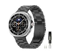 SUNDAREE Correa Compatible con Samsung Galaxy Watch 8 Classic 46MM/44MM 40MM LTE(2025),No Gap Hombre Mujer Metálica Acero Reloj Smartwatch Band Pulseras para Galaxy 8 SM-L500/SM-L330/SM-L320,Negro