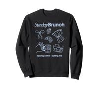 Sunday Brunch Sipping Coffee Spilling Tea Cute Food Drawings Sudadera