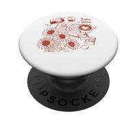 Sunday In Bloom Cozy Girasoles Coffee Vibes PopSockets PopGrip Adhesivo