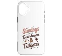 Sundays Are for Touchdowns & Tailgates Cute Women’s Football Carcasa para iPhone 16 Plus