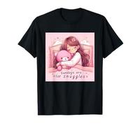 Sundays Snuggles Lazy Cute Hugs Cozy Rose Camiseta